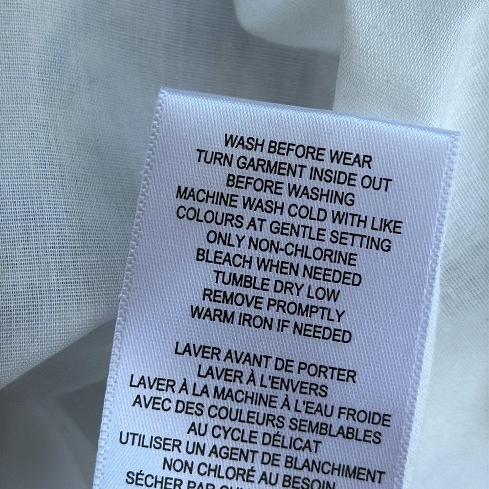 Christian LaCroix Blue/White Floral Linen Sleeveless Mini Wrap Dress Medium - Picture 14 of 14
